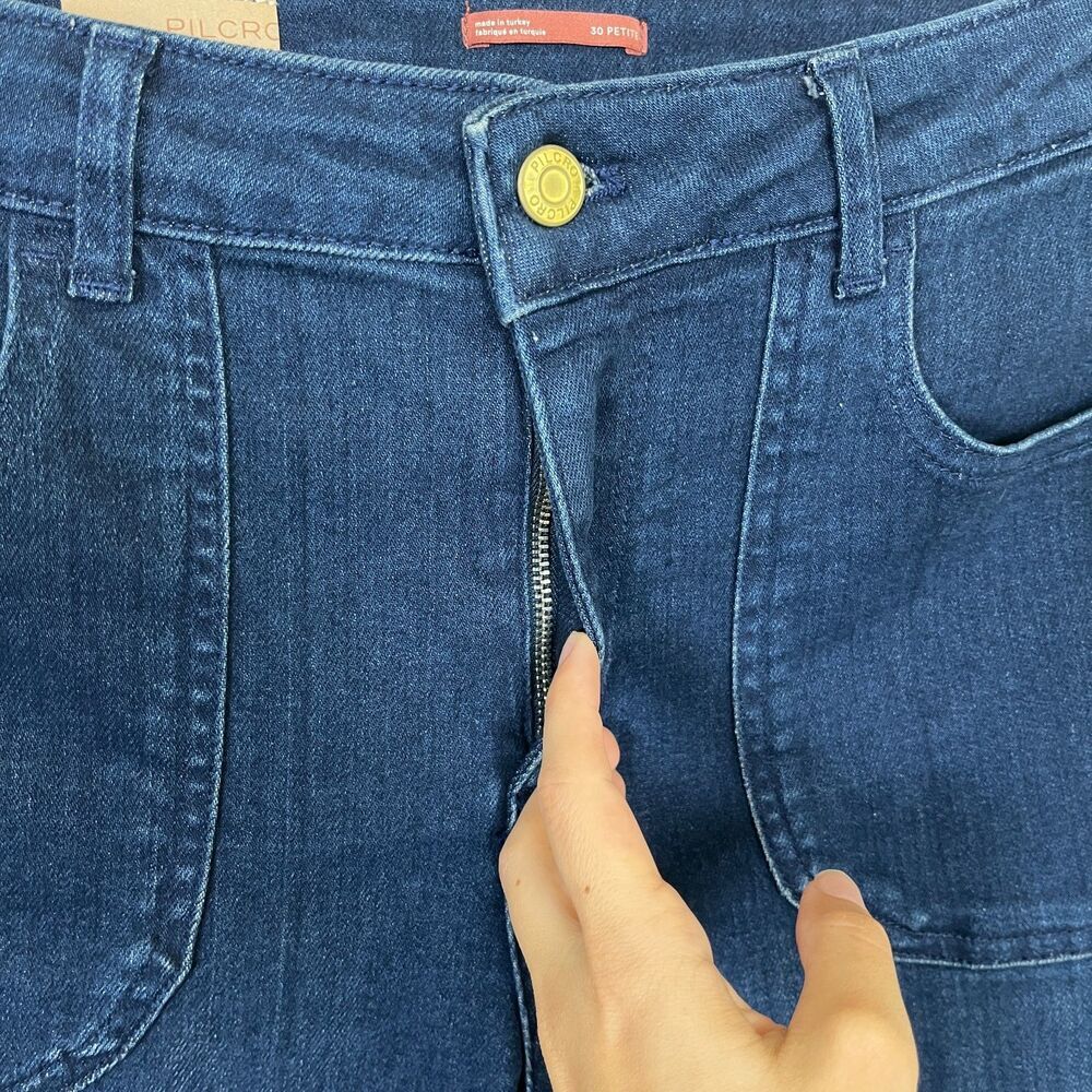 Pilcro Women Size 30P The Icon Flare Denim Jeans Casual Western Retro Festival - Picture 11 of 13
